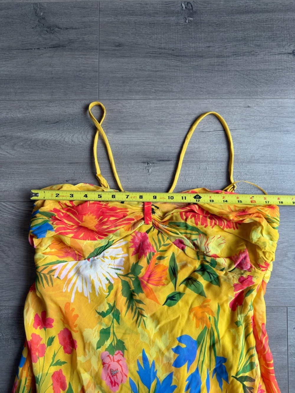 NWT By Anthropologie Halter Slip Dress - yellow floral - size large - Picture 3 of 9